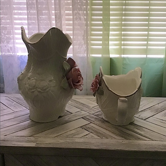 Vintage Porcelain Victorian Pitcher & Server - Picture 6 of 15